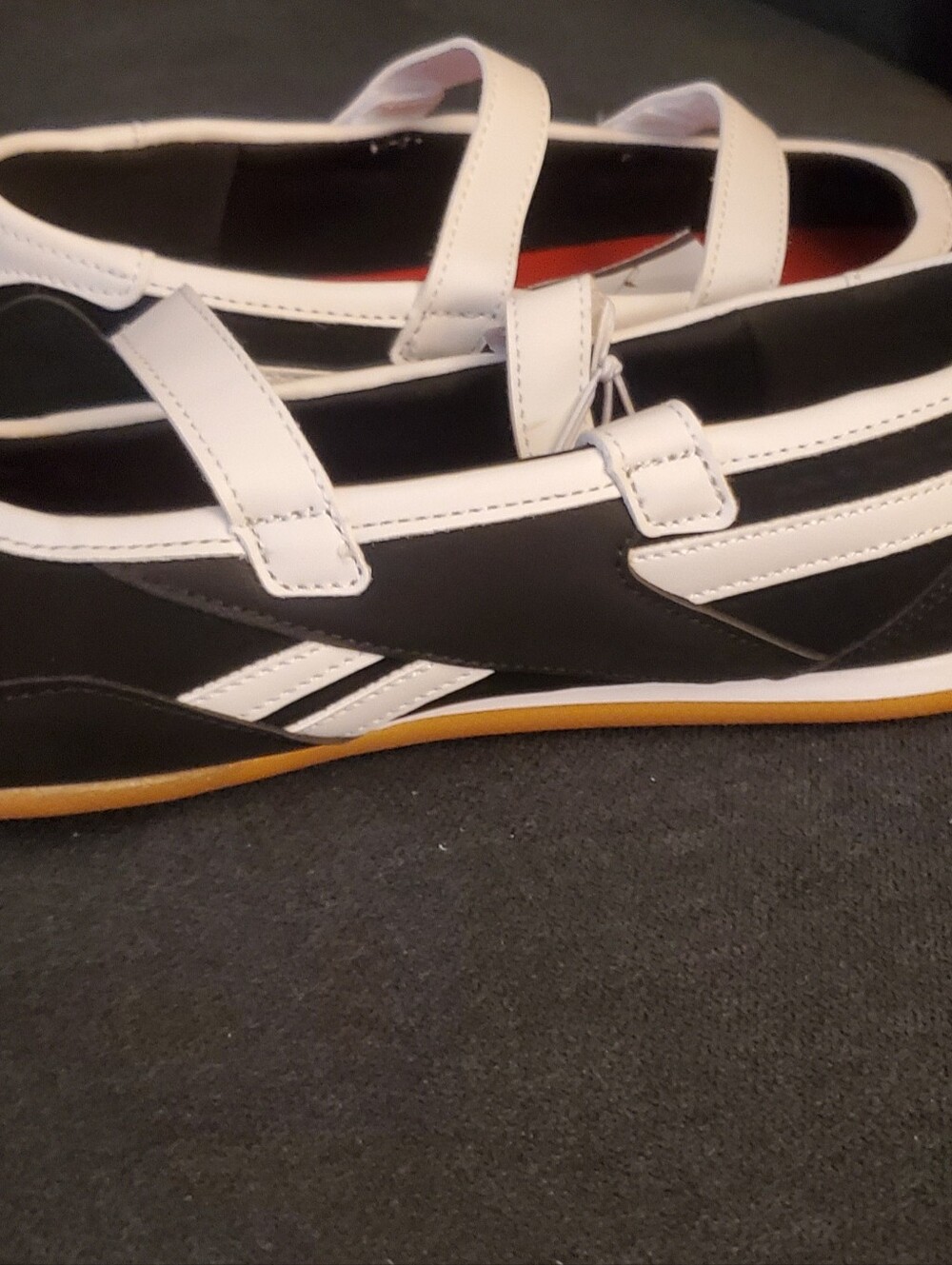 Reebok Black & White With Red Accent Mary Jane Sneakers - Picture 11 of 12